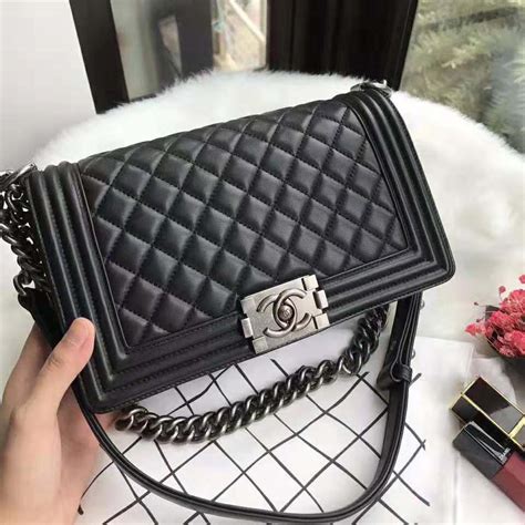 chanel black boy bag|Chanel boy original.